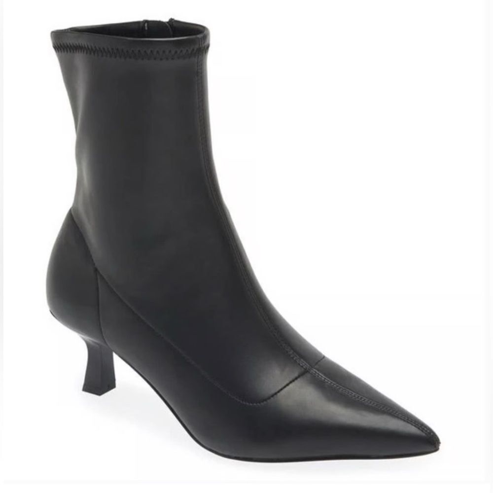 Abound Black Kitten Heel Faux Leather Ankle Boots(Size 9M)